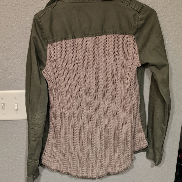 Great olive great jacket with sweater material - Picture 2 of 7